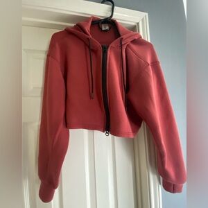 Altar'd State Brand - Burnt Orange Cropped Hoodie Zip Up Jacket